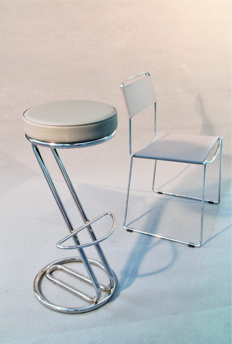 3 Barhocker Ledersitz