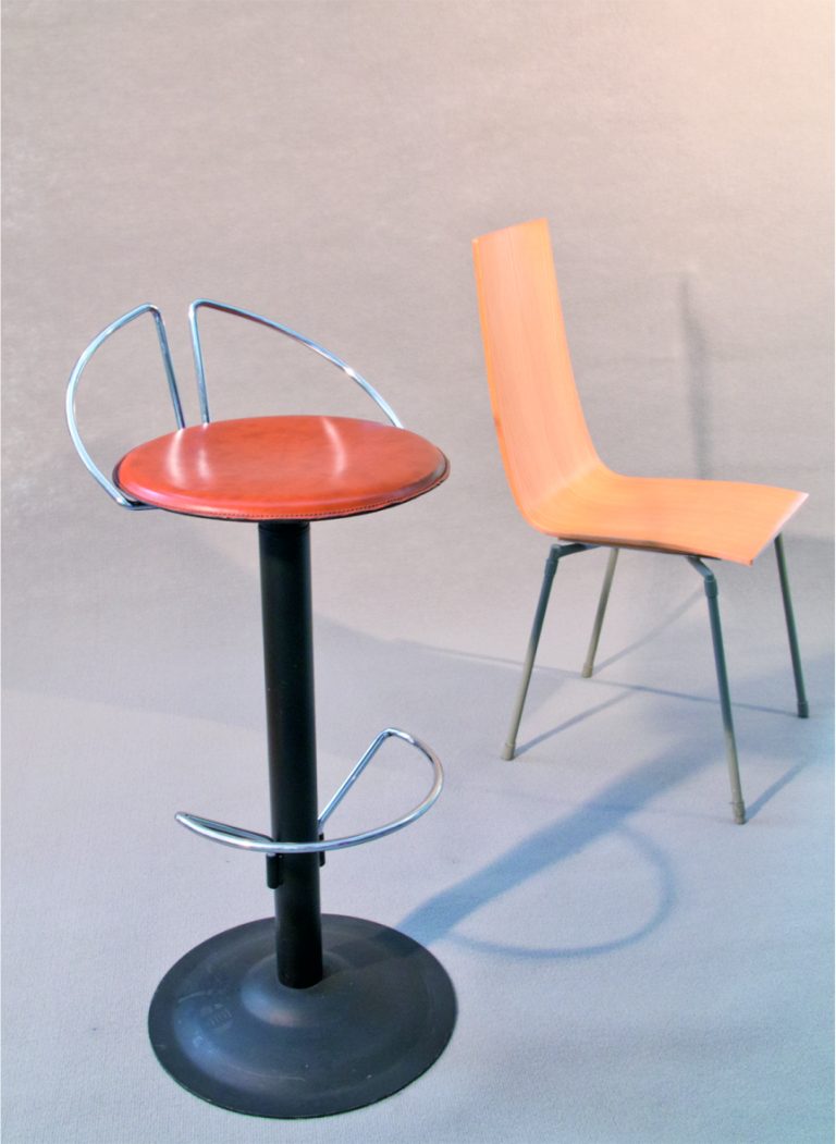 3a Barhocker Ledersitz Braun